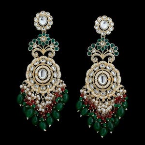Earrings, 2 colors kundan Jhumka, kundan and pearl earring, unique earrings, Bohemian earrings, Indian jewelry, Jhumkas