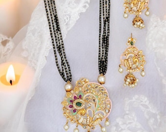 Mangalsutra, Indian necklace, Indian jewelry, black beaded necklace, bridal necklace, Indian bridal, black beads
