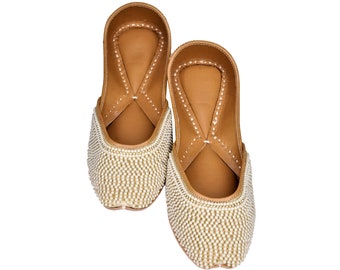 Pearl Embellished Jutti: Indian Bridal Shoes