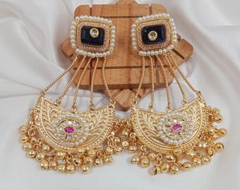 Earrings, 3 colors Jhumka, kundan ghungroo earring, unique earrings, Bohemian earrings, Indian jewelry, Jhumkas, Kashmiri earrings
