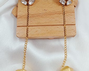 Earrings, moissanite long Jhumka, kundan drop earring, unique earrings, Bohemian earrings, Indian jewelry, Jhumkas