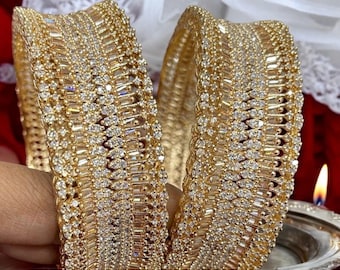 Bangle, gold and silver, Bracelets, Bridal bangles, AD bangles, broad bangles, American diamond, Cubic zirconia bangles, Indian bangles.