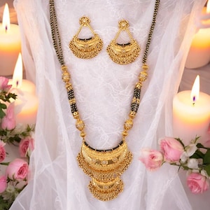 Mangalsutra, Indian necklace, Indian jewelry, black beaded necklace, bridal necklace, Indian bridal, black beads
