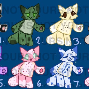 Nyan poptart kat adoptables geassorteerde batch van 8 van Kokicat