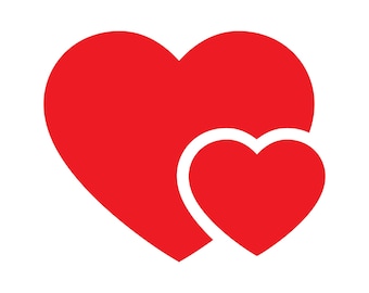 Double Heart SVG: plik do wycinania na Walentynki (pobranie cyfrowe)