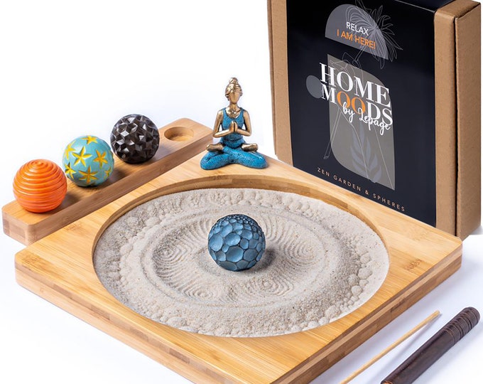 Zen Garden - Sand Tray Therapy Kit - The Zen Gift for Her - Zen Office Decor & Home Meditation - Exclusive Mini Zen Garden Kit