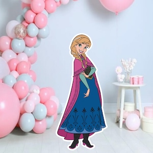 Anna CutOut, Frozen Decor, Frozen Party Decoration Theme, Birthday Party, Stand Up Prop, Digital Download
