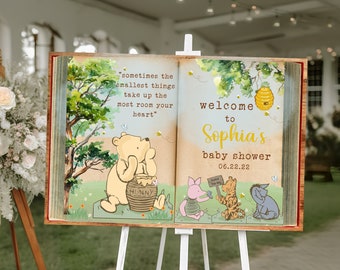 Editable Winnie the Pooh Baby Shower Welcome Sign (Digital File)