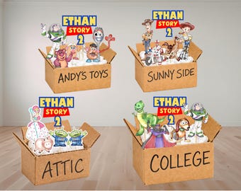 Centro de mesa de Toy Story 2, logotipo con nombre personalizado (descarga digital)