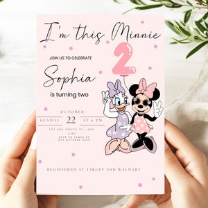 Oh Twodles Birthday Invitation: Minnie Mouse 2nd Birthday (Digital)