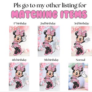 Minnie Maus 1st Birthday Party Prop: Zeigefinger (Digital PNG) Bild 5