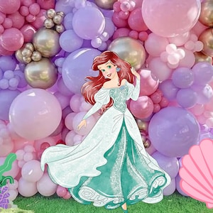 Ariel Cutout Decor Princess, Princes Birthday Decoration Baby Shower, Birthday Party, digital download Cutout Decor,Mermaid stand up decor