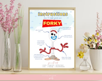 Instrucciones para manualidades con tenedor: Actividad para fiesta de Toy Story (Descarga digital)