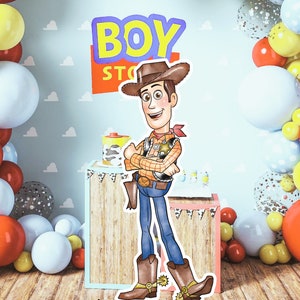 Recorte de Toy Story, decoración recortable de Toy Story, decoración para fiesta de Woody Toy Story, utilería de pie para fiesta de cumpleaños, descarga digital, acuarela