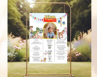 Toy Story Birthday Milestone Poster: Customizable Name and Age, (Digital Download)
