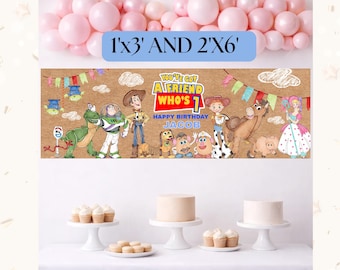 Toy Story Freund, der ein Geburtstagsbanner hat | Bearbeitbares Party Design (Digitaler Download)