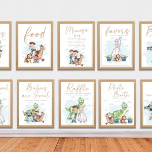 Boy Story-babyshowerborden, A Boy Story-babyshowerborden, modern Boy Story-bord, minimalistische Boy Story-borden, set speelgoedborden voor douche