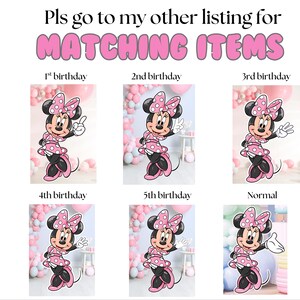 Minnie Mouse Cutout:3rd Birthday Party Decor (Digital PNG) image 5
