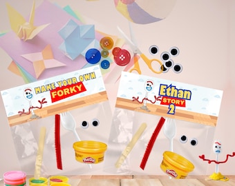 Nakładki na torby z motywem Forky'ego z filmu Toy Story. Stwórz własne etykiety z motywem Forky'ego (plik cyfrowy)