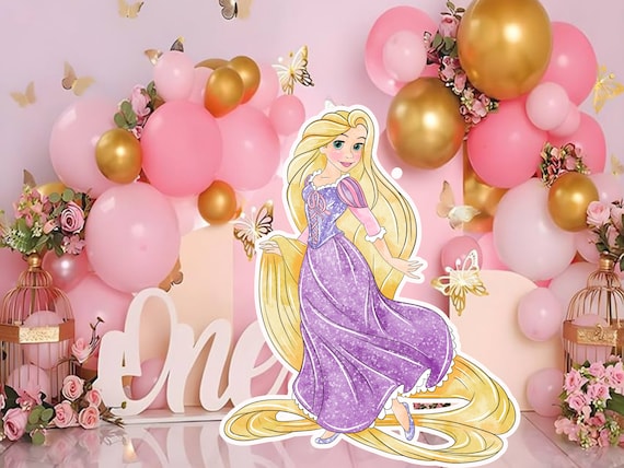 Fond De Scène Anniversaire Princesse Raiponce - Rond - Matériel De Fête