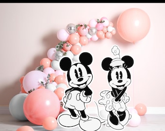 Mickey and Minnie Cutout: Disneyland Birthday Prop (Digital PNG)