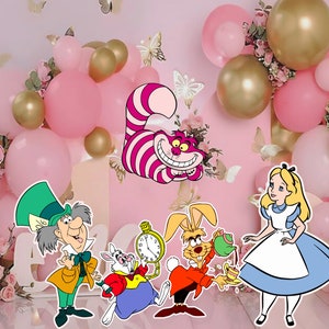Découpe de lot Alice au pays des merveilles, grande décoration d'Alice, fête d'anniversaire de shower de bébé thème décoration Alice, accessoire de stand up, téléchargement numérique