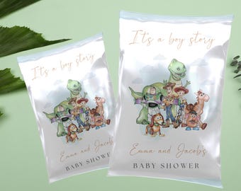 Plantilla para bolsa de papas fritas de Toy Story para baby shower (descarga digital)