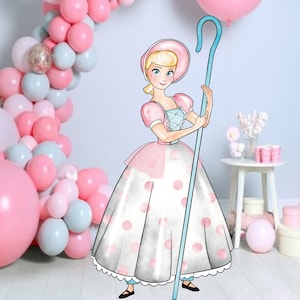 Toy Story-uitsnede, Toy Story-decor, Bo Peep Toy Story-feestdecoratiethema, stand-up prop verjaardagsfeestje, digitale download