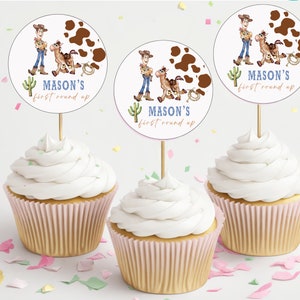 Toy Story Birthday Cupcake Toppers: Woody & Bullseye (Digital Printable)