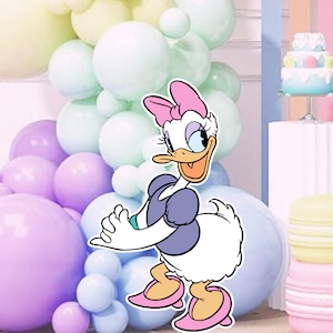 Ritaglio di Paperina, grande decorazione per sfondo, decorazione per festa a tema Paperina Baby shower o festa di compleanno Stand Up Prop, download digitale
