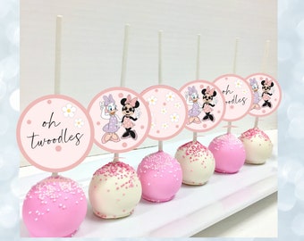 Minnie and Daisy Duck Cake Pop Toppers: Oh TWOdles Party Decor (Digital Download)