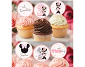 Minnie Mouse Oh Twodles Cupcake Toppers: Groovy Daisy 2nd Birthday (Digital Download)
