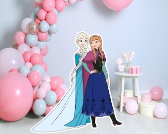 Elsa and Anna Cutout: Frozen Birthday Party Decor (Digital Download)