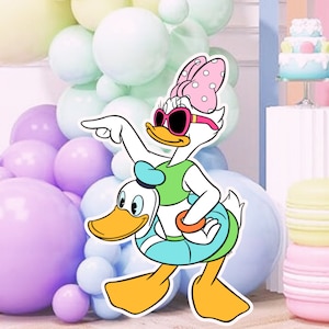 Daisy Duck Ausschnitt, Hintergrund großes Dekor, Sommer Thema Party Dekoration Babyparty oder Geburtstagsfeier Stand Up Prop, digitaler Download