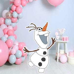 Recorte de Olaf, decoración de Frozen, decoración temática de fiesta de Frozen, fiesta de cumpleaños, accesorio de pie, descarga digital
