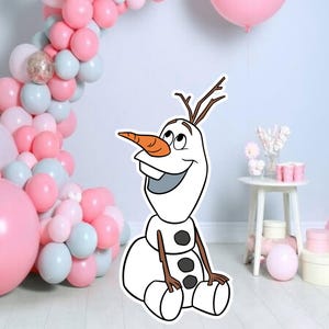 Recorte de Olaf, decoración de Frozen, decoración de fiesta temática de Frozen, fiesta de cumpleaños, utilería de pie, descarga digital