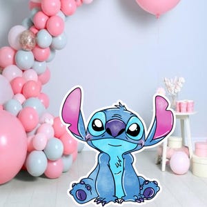 Lilo y Stitch Cutout acuarela Gran Decoración, Decoración de Fiesta Tema Baby shower o Fiesta de Cumpleaños Stand Up Prop, Descarga Digital