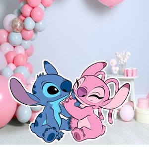 Stitch and Angel Cutouts: Party & Birthday Decor (Digital PNG)