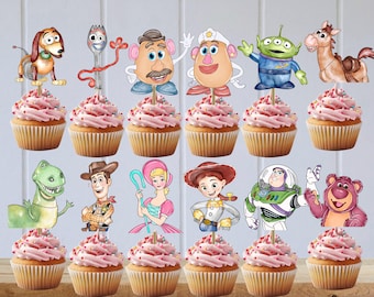 Toy Story Characters Cupcake Toppers, Birthday Party Printables (Instant Download)