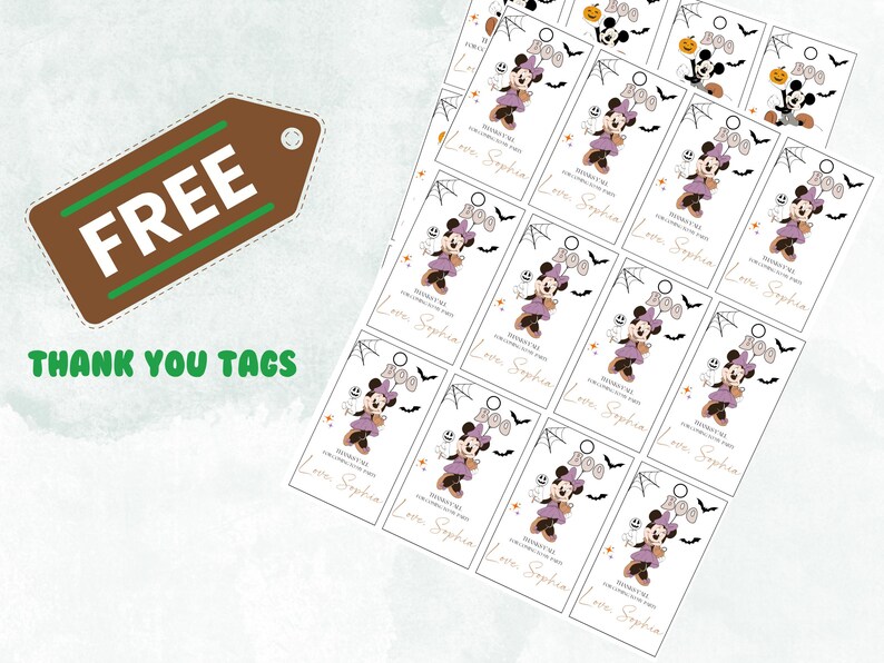 Editable ANY Age Not so Spooky Mouse Birthday Invitation, Minnie