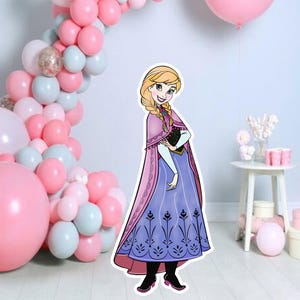 Anna CutOut, Frozen Decor, Frozen Party Decoration Theme, Birthday Party, Stand Up Prop, Digital Download