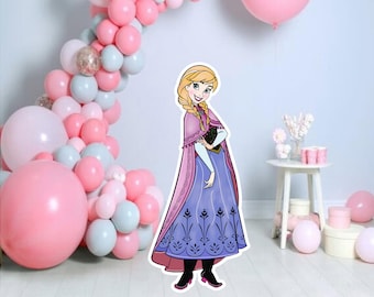 Anna Cutout: Frozen Party Decoration, Birthday Prop (Digital Download)