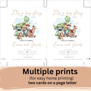 Es ist eine Boy Story Babypartyeinladung, Toy Story Digital und Printable Invite Bild 7
