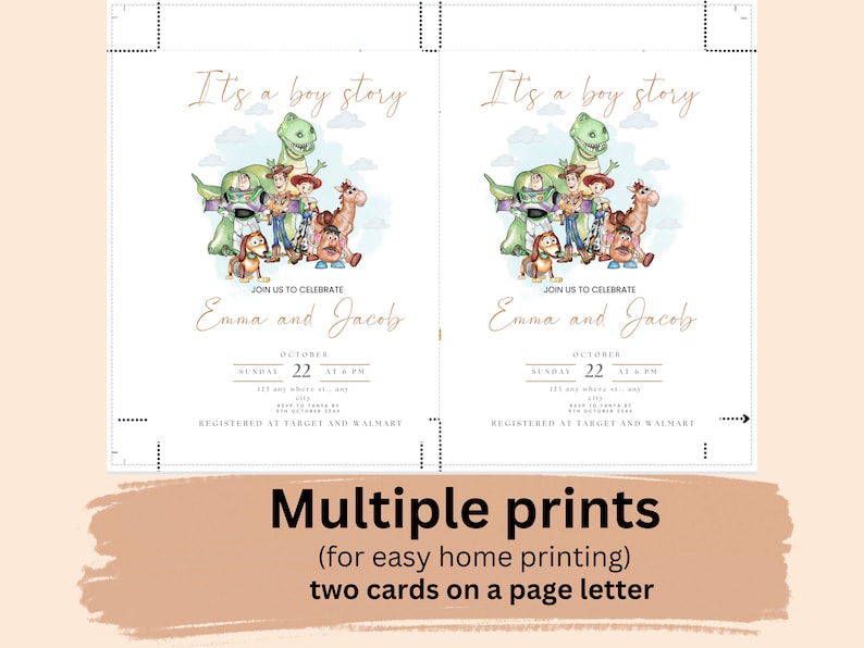 Es ist eine Boy Story Babypartyeinladung, Toy Story Digital und Printable Invite Bild 7
