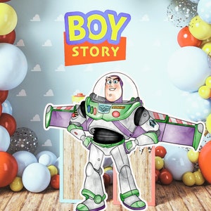 Recorte de Toy Story, decoración recortable de Toy Story, decoración de fiesta temática de Toy Story de Buzz, accesorio de pie para fiesta de cumpleaños, descarga digital de acuarela