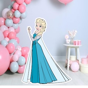 Elsa CutOut, Frozen Decor, Frozen Party Decoration Theme, Birthday Party, Stand Up Prop, Digital Download