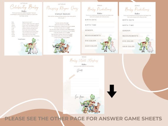 Boy toy Story Baby Shower Games, Story Baby Shower Games, Modern Boy Story Games, Minimalist Boy Story Games, Set of Toy Games for Shower