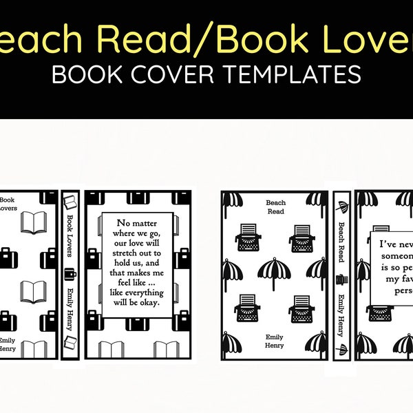Bookbinding Cover Templates: Beach Read/Book Lovers Custom covers (Emily Henry)