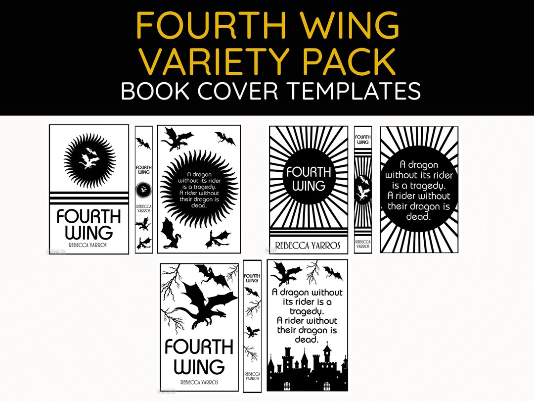 Bookbinding Cover Templates: Fourth Wing Variety Pack Bookbinding Cover ...