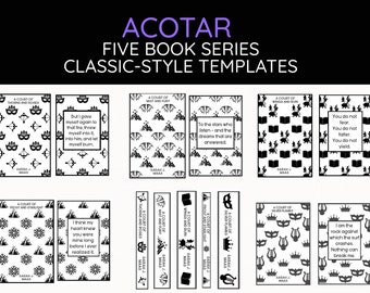 Bookbinding Cover Templates: ACOTAR Classic series Bookbinding Cover Design PNG File (A Court of Thorns and Roses)